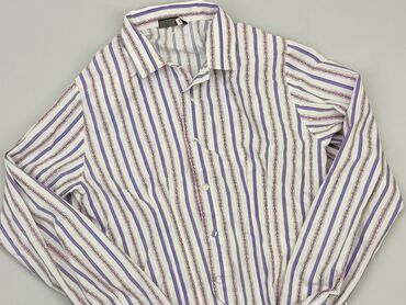 koszula muślinowa dla chłopca: Shirt 14 years, condition - Good, pattern - Striped, color - Multicolored