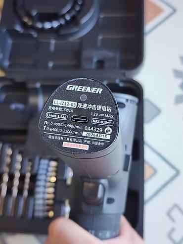 inno: 🔩 Дрель шуруповёрт GREENER 12V 🔋 Аккумуляторный в черном стильном — 5