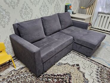 диваны в стиле лофт: Угловой диван, C подушками, Трехместный