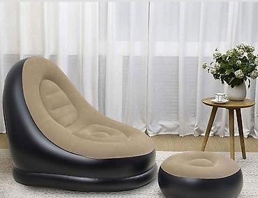 dvosedi ikea: Gumen-fotelja na naduvavanje sa tabureom - Moderan lounge set — 1