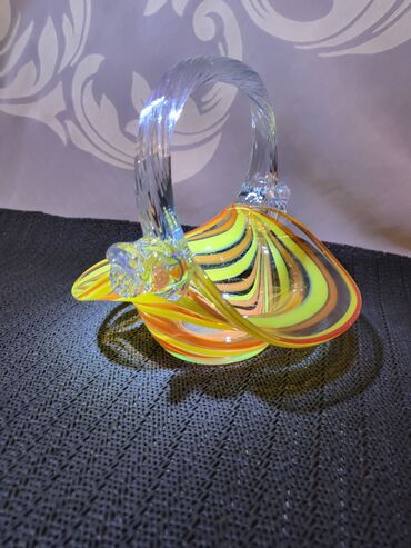 Činije: Murano nova korpa,rucni rad 70te. Murano korpa,duvano staklo,sve na — 1