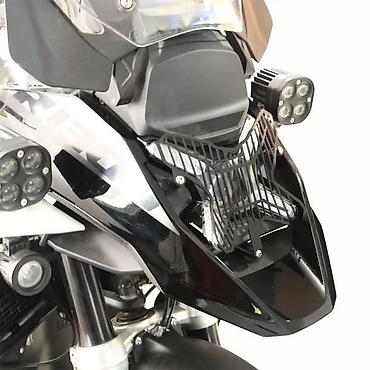 dekla motora: Zaštitna rešetka farova za motocikl – metalni čuvar prednjih svetala — 2