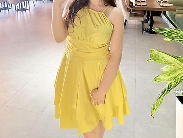 Qadın geyimi – sarı rəngli yay paltarı - Model: qısa, A-kəsim lalafo.az -da Qadın geyimi – sarı rəngli yay paltarı - Model: qısa, A-kəsim