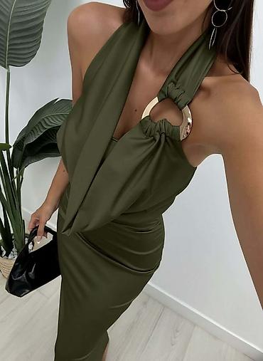 Haljine: Elegantna duga haljina bez rukava sa halter okovratnikom i — 3