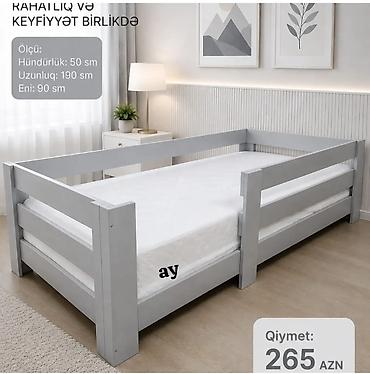 Uşaq üçün taxta çarpayı – təhlükəsiz yan qoruyucularla. Minimalist