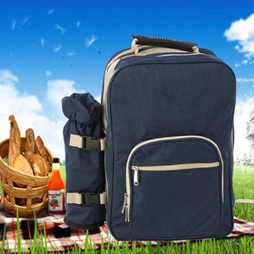 Рюкзаки: Сумка- рюкзак для пикника с посудой mimir на 4 персоны +бесплатная