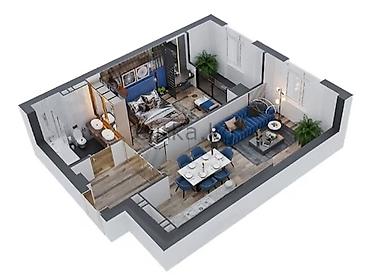 45: 2 комнаты, 45 м², АЮ Гранд Элитка, 3 этаж, ПСО (под самоотделку) — 3