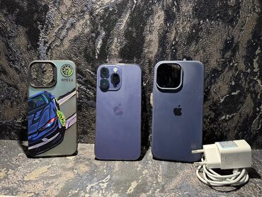 iphone чехол чёрный: IPhone 14 Pro Max, 128 ГБ, Deep Purple, Отпечаток пальца, Беспроводная зарядка, Face ID