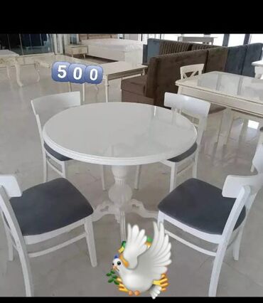 стол из массива дерева: Для кухни, Новый, Круглый стол, 4 стула