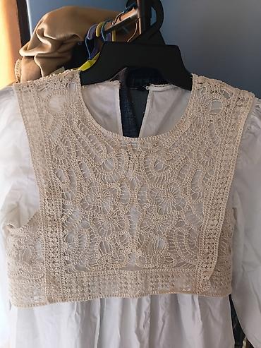 Haljine: Bela haljina sa heklanim prslukom - Model: bela pamučna/platnena — 4