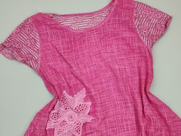 bluzki różowe neonowa: Tunika, L, stan - Bardzo dobry
