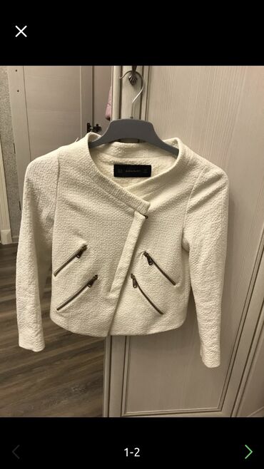 Куртки: Женская куртка Zara, XS, S, цвет - Белый