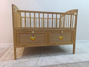 wooden bed: Детская деревянная кроватка с ящиками для хранения - Материал — 1