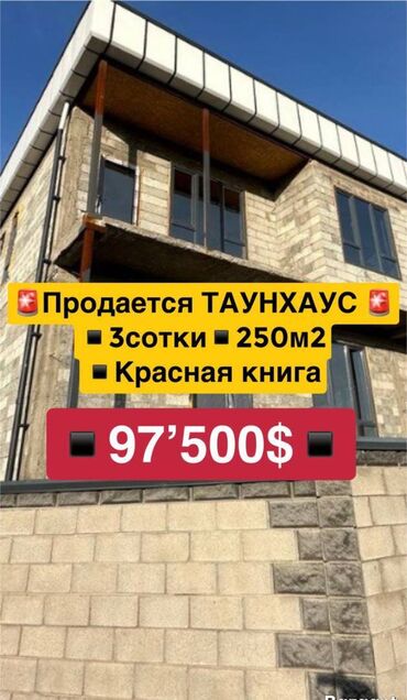 продаю кошар: Таунхаус, 250 кв. м, 12 бөлмө, Кыймылсыз мүлк агенттиги, ПСО (өз алдынча бүтүрүү)