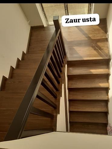 taxta usta: Taxta pilləkənlərin hazırlanması. Pilləkənlər tam qurudulmuş müxtəlif — 5