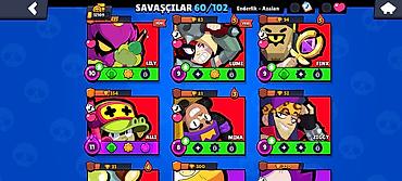 brawl stars 2: Brawl Stars hesabı – 60/102 döyüşçü - Kolleksiya: 60 döyüşçü açıq — 8