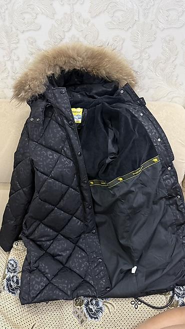 nike tech flecce: В хорошем состоянии. Подростковый зимний пуховик-парка черного цвета — 3