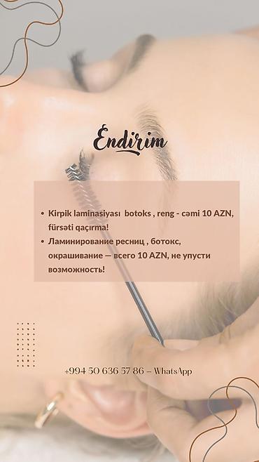 botoks: Xidmət: Kirpik laminasiyası + botoks + rəngləmə Təsvir: - Təbii — 1
