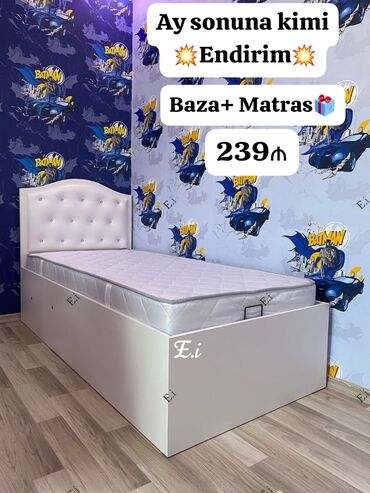 qatlanan yataq: Новый, Односпальная кровать, С подъемным механизмом, С матрасом, Без выдвижных ящиков, Азербайджан