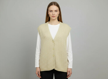 żółta kurtka damska reserved: Women`s waistcoat, size M