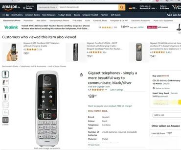 Fiksni telefoni: *** AKCIJA *** #2235 Kvalitetna bežična dodatna slušalica Gigaset — 8