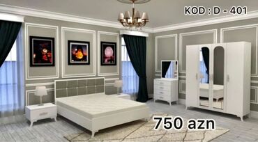 Masa və oturacaq dəstləri: 2 təknəfərlik çarpayı, Dolab, Tumba, 2 tumba, Azərbaycan, Yeni