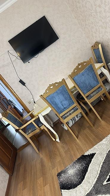 Klassik üslubda yemək otağı dəsti Tərkibi: - Diktə olunan naxışlı, ağ