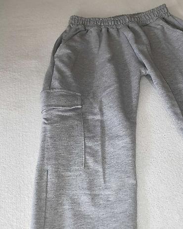 mk baletanke: Sive trenerke/pantalone sa cargo džepovima - Materijal: meka pamučna — 3