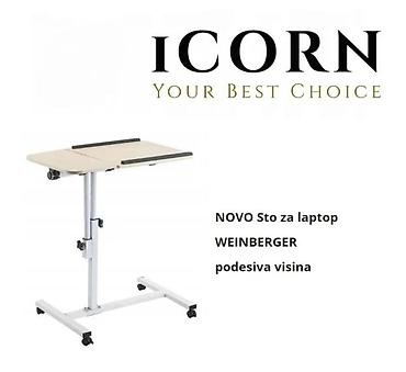Kancelarijski stolovi: Podesivi sto za laptop (na točkićima) – Weinberger - Visina — 7