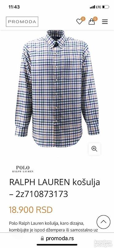 levis sorc: Original Ralph Lauren kosulja XL 100% cotton Ramena 52cn rukav — 3
