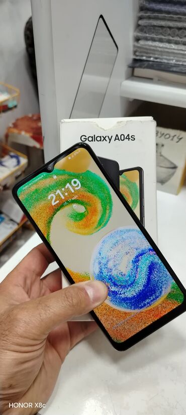 Samsung: Samsung Galaxy A04s, 64 GB, rəng - Göy, Sensor, Barmaq izi
