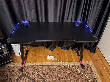 комьютерный стол: Игровой стол с LED‑подсветкой (новый, пользовался пару месяцев) — 3