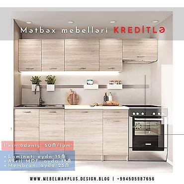 mebelman: Sifarişlə mətbəx dəsti, MDF, Kredit var, Pulsuz çatdırılma — 2