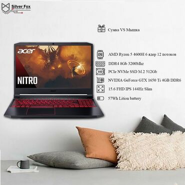 amd �������������������� ������������ в Кыргызстан | Ноутбуки и нетбуки: Acer nitro 5, AMD Ryzen 5, 8 ГБ ОЗУ, 15.6 "