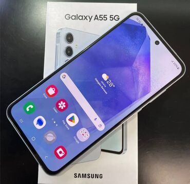 Samsung: Samsung Galaxy A55, 256 GB, rəng - Ağ, Zəmanət, Sənədlərlə