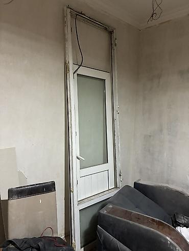 Plastik (PVC) balkon qapısı və alt pəncərə bloklu dəst - Material: ağ