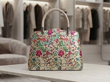 aksesoari u beogradu: Torba sa cvetnim printom – elegantna ženska ručna torba - Materijal — 1
