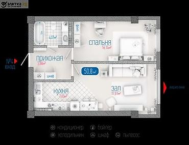 2 комнаты, 50 м², Южная Магистраль Элитка, 5 этаж, ПСО (под самоотделку)