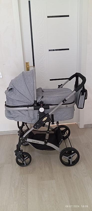 Uşaq arabası – “Baby Home”, boz rəng - 2-si 1-də tipli: beşik tipli
