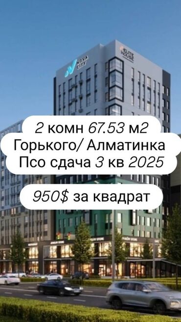 Продажа домов: 2 комнаты, 67 м², Элитка, 6 этаж, ПСО (под самоотделку)