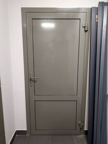 алюминий дверь: Входная дверь, цвет - Серый