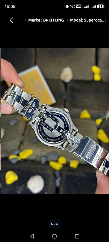 willande saat: Yeni, Qol saatı, Breitling, rəng - Qara — 6