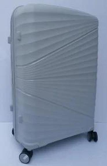 Putni koferi i torbe: Veliki kofer na točkiće – tvrda školjka, sivi - Materijal: tvrda — 14