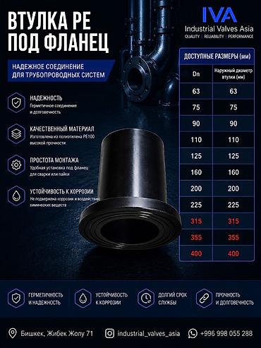 Втулка ПЭ под фланец (PE100) Назначение: - Надежное герметичное