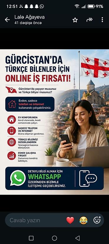 online tərcumə işi: Satış məsləhətçisi tələb olunur, Yalnız qadınlar üçün, İstənilən yaş, Təcrübəsiz, Aylıq ödəniş — 1