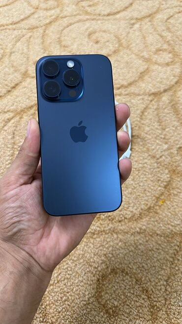 регистрация айфон: IPhone 15 Pro, Б/у, 256 ГБ, Blue Titanium, Защитное стекло, 87 %