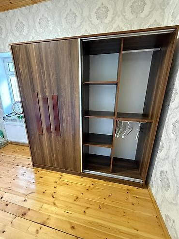 wkaf: Güzgülü sürgülü qapılı şkaf - Material: ağac teksturalı — 2