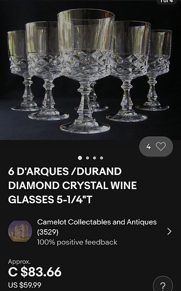 Čaše: Lux daimond,case za vino kristal,rucni rad d'Argues Francuska iz 80ih — 4