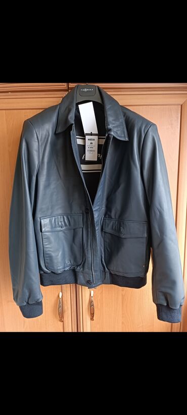 весенние кожаные куртки: Куртка 5XL (EU 50), цвет - Голубой