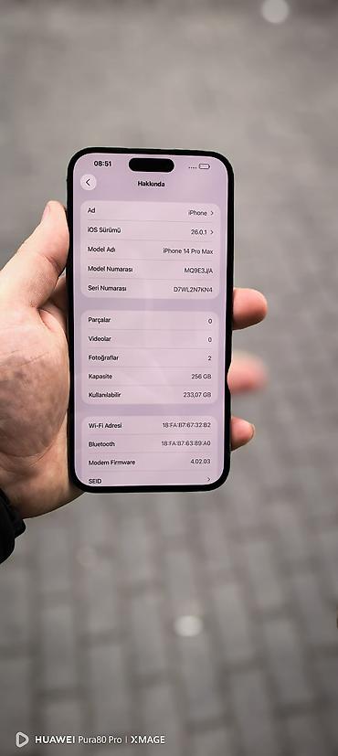 iphone case: IPhone 14 Pro Max, 256 GB, Deep Purple, Zəmanət, Face ID, Sənədlərlə — 4